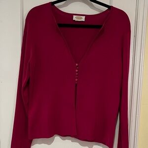 Talbots Women's Fuchsia Button Down Shirt